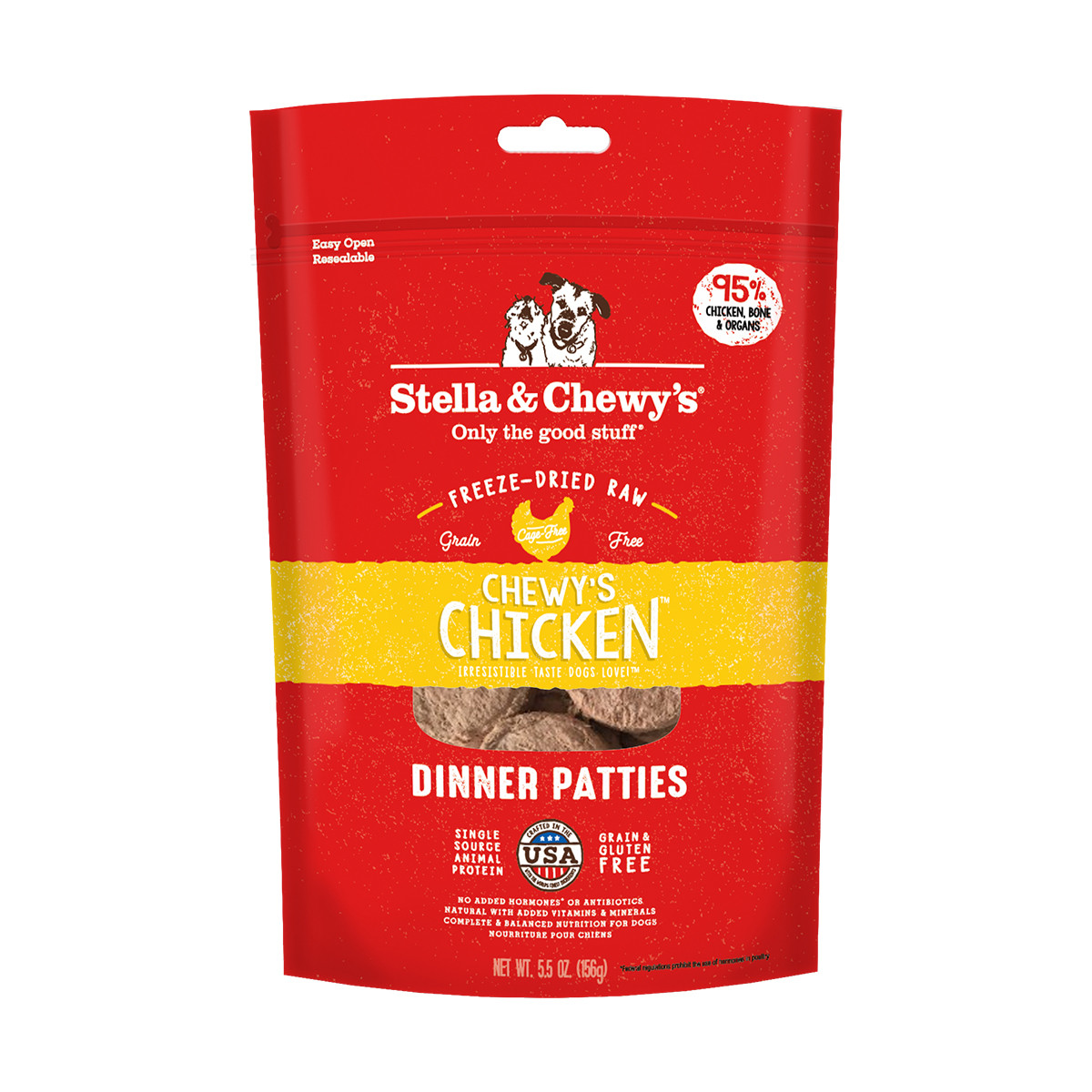 Stella & Chewy's Chewy's Chicken Dinner Patties Freeze-Dried Raw Dog