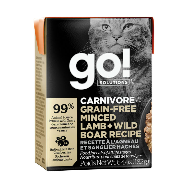 Go! Solutions Carnivore Grain Free Tetra Packs for Cats - Minced Lamb + Wild Boar Recipe