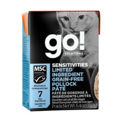 Go! Solutions Sensitivities Limited Ingredient Tetra Packs for Cats - Grain-Free Pollock Pâté