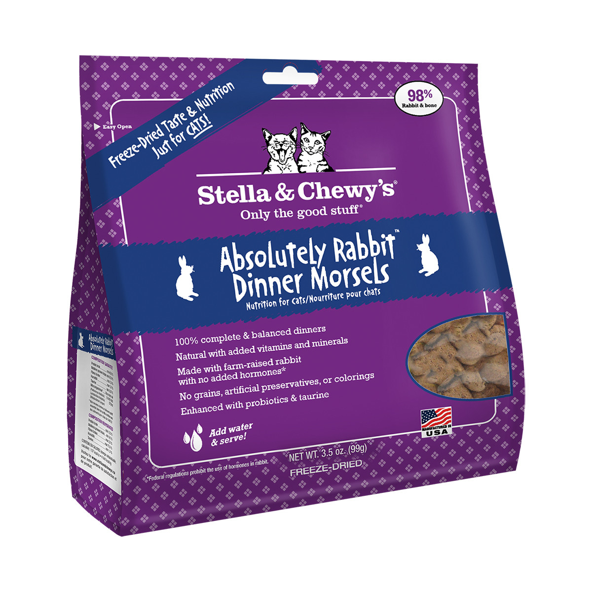 Stella & Chewy's Absolutely Rabbit Dinner Morsels FreezeDried Raw Cat