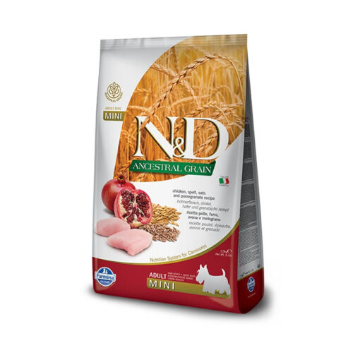 Farmina N&D Ancestral Grain Chicken & Pomegranate Recipe Adult Mini Dry Dog Food