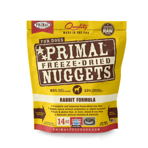 Primal Rabbit Formula Nuggets Grain-Free Raw Freeze-Dried Dog Food