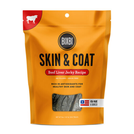 BIXBI Skin & Coat Beef Liver Jerky Dog Treats