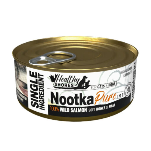 Healthy Shores Nootka Pure 100% Wild Salmon Canned Food for Cats & Dogs