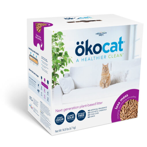 Okocat Less Mess Clumping Low-Tracking, Mini-Pellets Wood Cat Litter