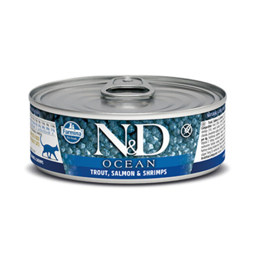 Farmina N&D Ocean Trout, Salmon & Shrimps Adult Canned Cat Food