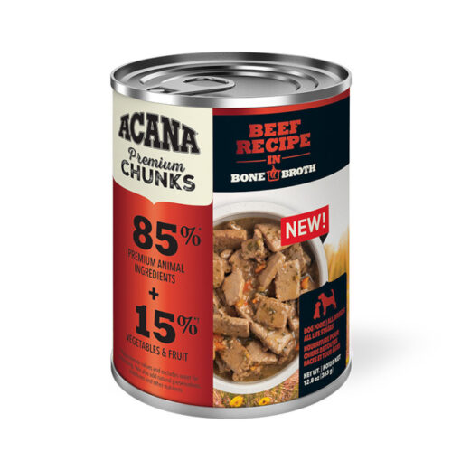 Acana Premium Chunks Beef Recipe in Bone Broth Canned Dog Food
