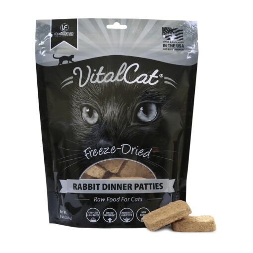 Vital Essentials Rabbit Dinner Patties Grain-Free Limited Ingredient Freeze-Dried Cat Food
